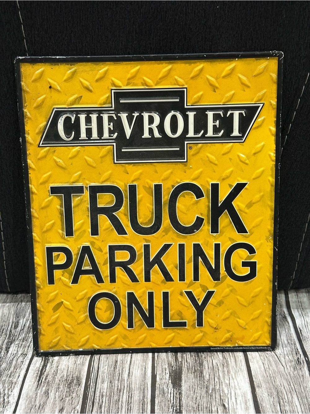 Chevrolet Yellow Truck Parking Sign